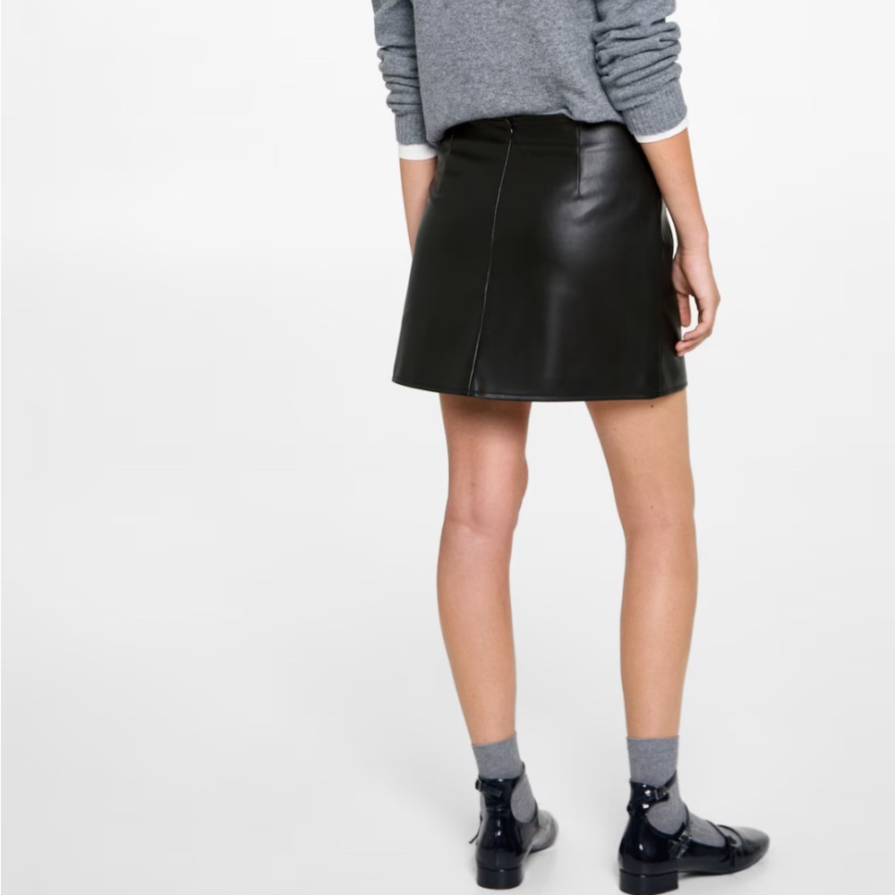 Only Black A-line Faux Leather Mini Skirt